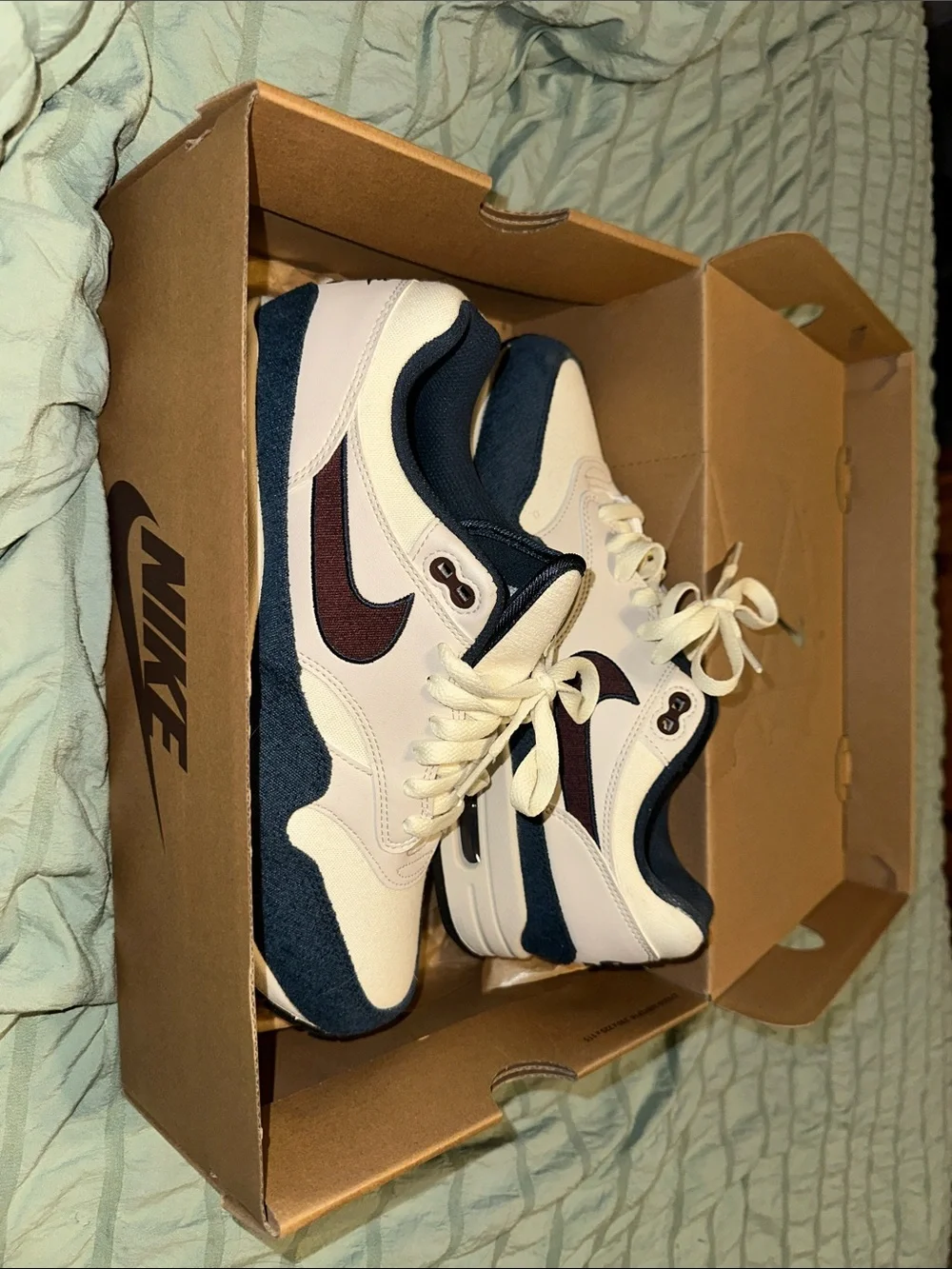 Men’s Nike Air Max 1 Coconut Milk/Burgundy Crush Shoes
